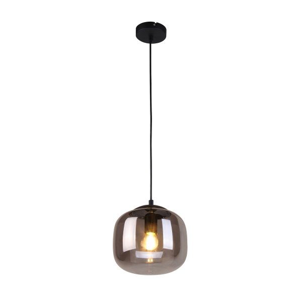 Lampa wisząca szklana okrągła dekoracyjna czarna w nowoczesnym stylu minimalistyczna Calto PND-67705-1-BK-SG Italux