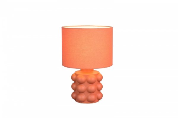 Lampka nocna stołowa ceramiczna morelowa podstawa tkaninowy abażur nowoczesna designerska KATE R56481040 Rl