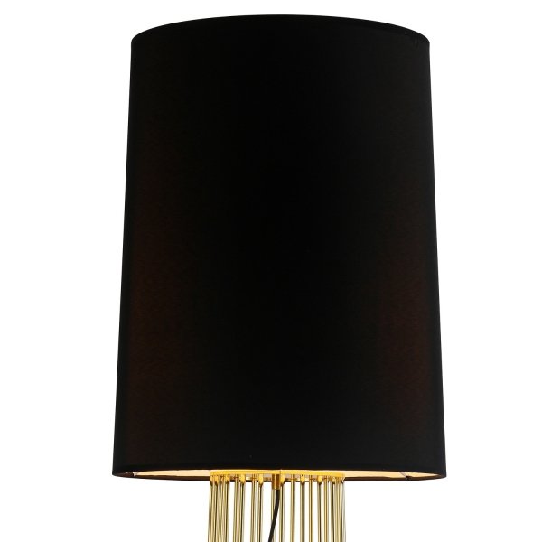 Czarna lampka podłogowa stojąca tkaninowy abażur designerska podstawa minimalistyczna klasyczna nowoczesna FILO MF1236 Step Into Design