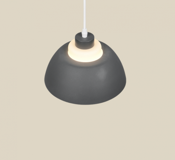 Grafitowa lampa wisząca półokrągły klosz nowoczesna do loftowych wnętrz TILOS R36501942 RL