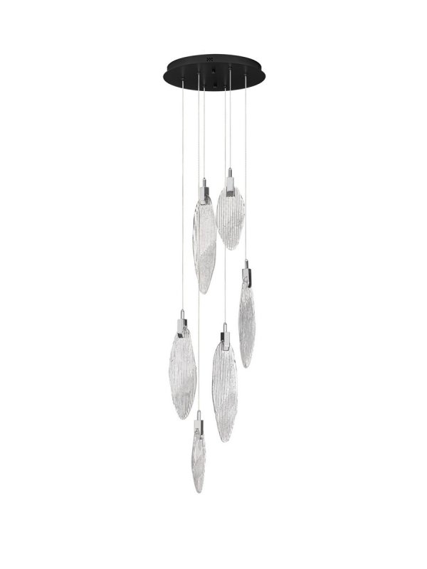 Lampa wisząca LED wielopunktowa owalne szklane klosze designerska nowoczesna ściemnialna Luces Exclusivas