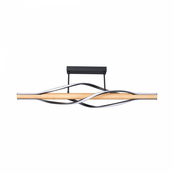 C230857003 BAEZ LAMPA SUFITOWA CZARNA+DREWNO/BLACK+WOOD