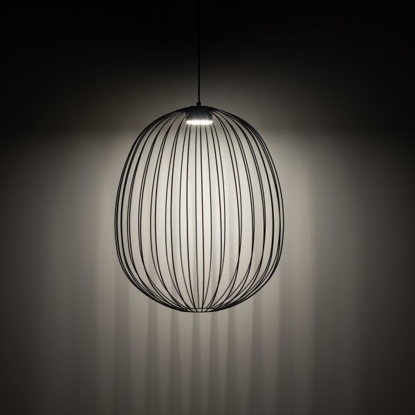 Czarna lampa wisząca ażurowa druciana owalna minimalistyczna loftowa uniwersalna klasyczna SPHERA L 11301 TK-LIGHTING