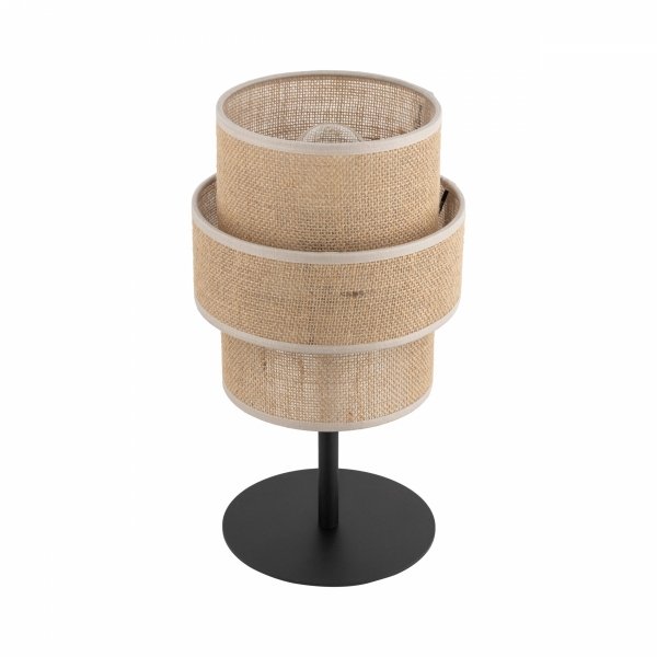 Dekoracyjna lampka stołowa nocna w stylu boho podwójny abażur z juty do salonu jadalni sypialni CALISTO 5404 TK-Lighting