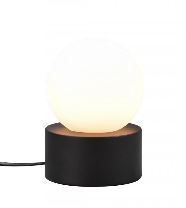 Dekoracyjna Lampka Stołowa W Kolorze Czarnym Biały Szklany Klosz COUNTESS R59051032 RL
