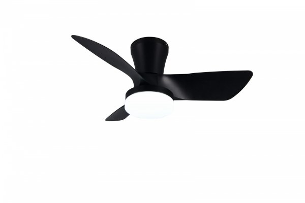 Nowoczesna lampa sufitowa z wiatrakiem LED czarna klasyczna minimalistyczna ściemnialna na pilota RANDERS R64412132 Rl