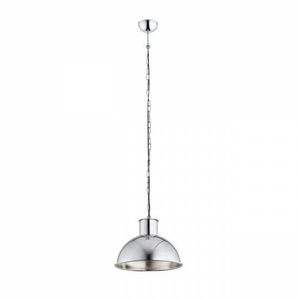 Lampa wisząca stalowa retro kolor chrom łańcuch półokrągła uniwersalna nad stół EUFRAT 3294 Argon