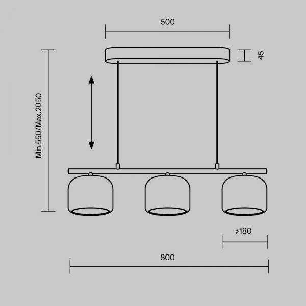 Lampa wisząca LED złota potrójna szklane bursztynowe klosze dekoracyjna do salonu kuchni sypialni Spirito MOD286PL-L12G3K Maytoni