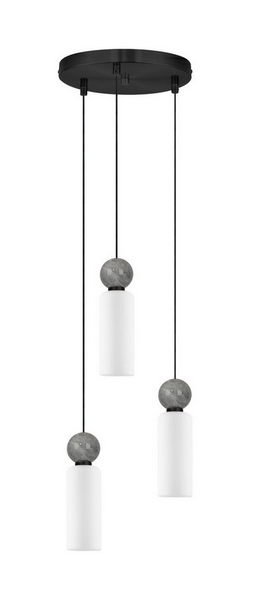 Nowoczesna lampa wisząca potrójna podłużne szklane klosze ozdobna kula minimalistyczny designerski możliwość ściemniania CORVIZO Luces Exclusivas