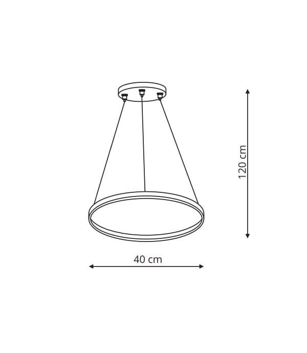 NOWOCZESNA LAMPA WISZĄCA LED LIGHT PRESTIGE RING LP-909/1P S BK CCT