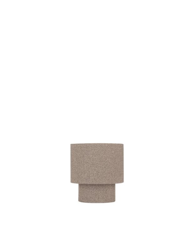 Lampka stołowa nocna lniana abażurowa brązowa minimalistyczna uniwersalna dekoracyjna Luces Exclusivas