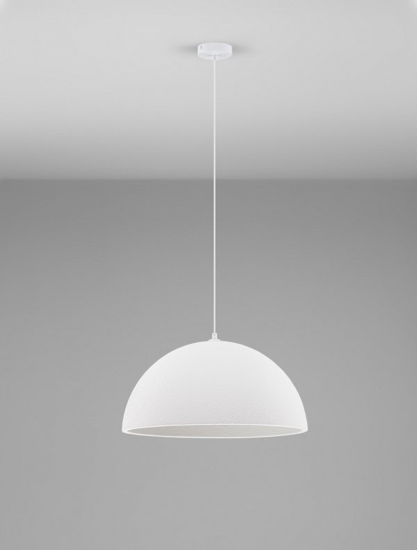 Nowoczesna biała lampa wisząca półokrągły klosz minimalistyczna uniwersalna skandynawska  NAVIRTA LE45340 Luces Exclusivas