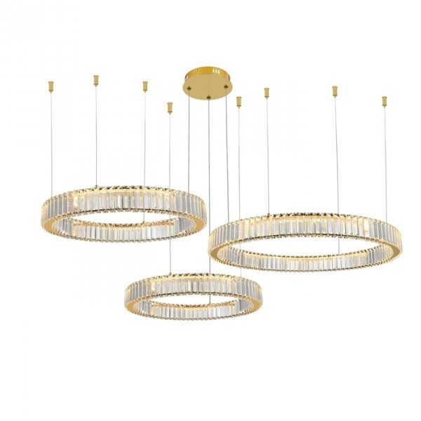 Lampa Wisząca Żyrandol Salonowy LED Glamour Kryształowe Okręgi SPARK AZ5794 AZZARDO