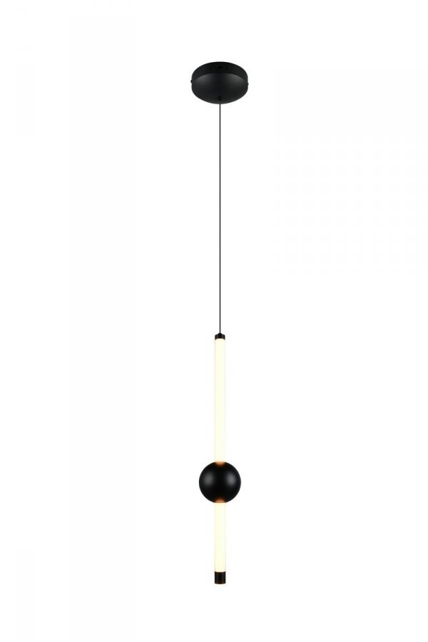 Lampa wisząca LED tuba z kulą czarna designerska uniwersalna dekoracyjna ściemnialna MELITA 331510132 Trio