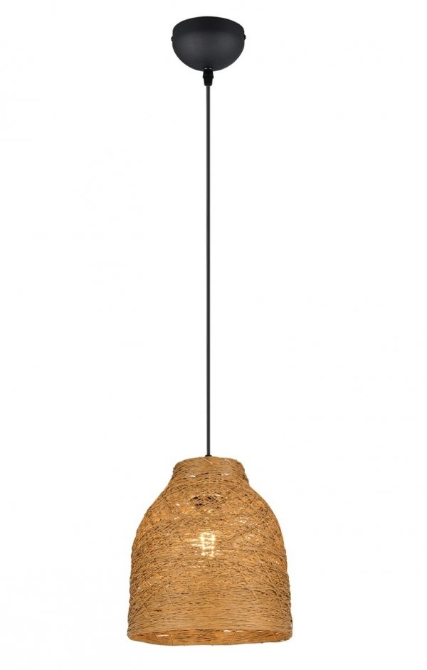 Lampa wisząca pleciona z przędzy brązowa owalna boho rystykalna industrialna minimalistyczna nad stół do salonu sypialni JOELINE R31731026 Rl