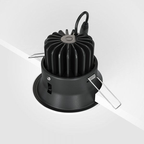 Lampa wpuszczana w sufit minimalistyczna aluminium biały okrągła LED Yin MAYTONI DL031-L12W4K-W