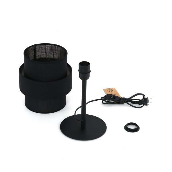 Dekoracyjna lampka stołowa nocna w stylu boho podwójny czarny abażur do salonu jadalni sypialni CALISTO 5895 TK-Lighting