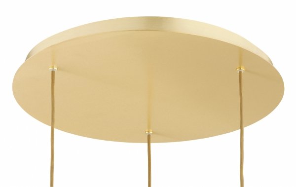 Lampa wisząca glamour 3 płomienna szklana szary lister kule różne wysokości złota na okrągłej podsufitce PALOMA 6312 Argon