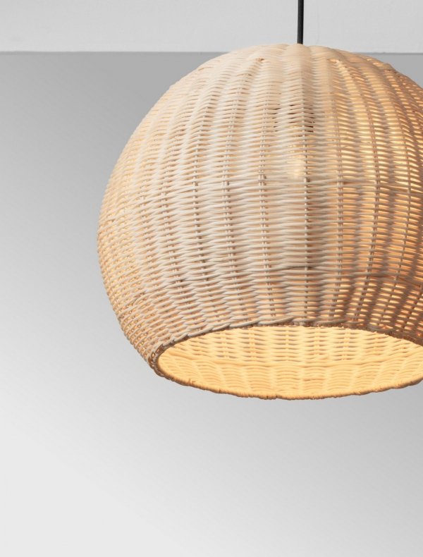 Lampa wisząca rattanowa okrągła boho rustykalna industrialna nad stół do salonu sypialni ściemnialna Luces Exclusivas