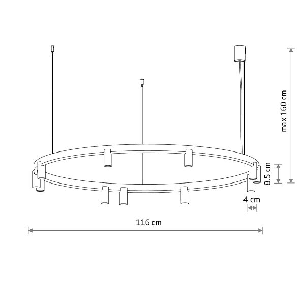 Geometryczna Lampa wisząca FOURTY ROUND LED XI Nowodvorski 12286 Nowoczesny żyrandol minimalistyczny Granatowa