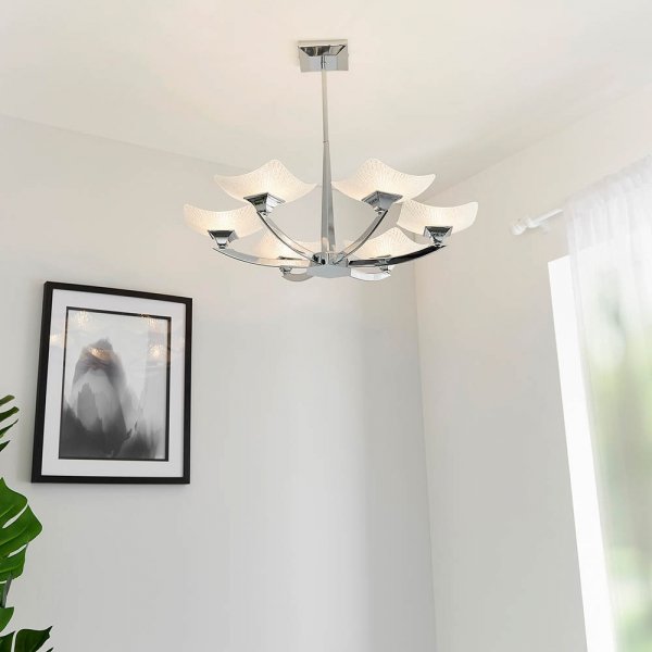 Designerska Sufitowa Lampa Wisząca Chrom AYRES AYRES-6CH ENDON