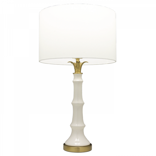 Biała Lampka Stołowa Glamour Ceramika LOBOC T01019BR-WH COSMO LIGHT