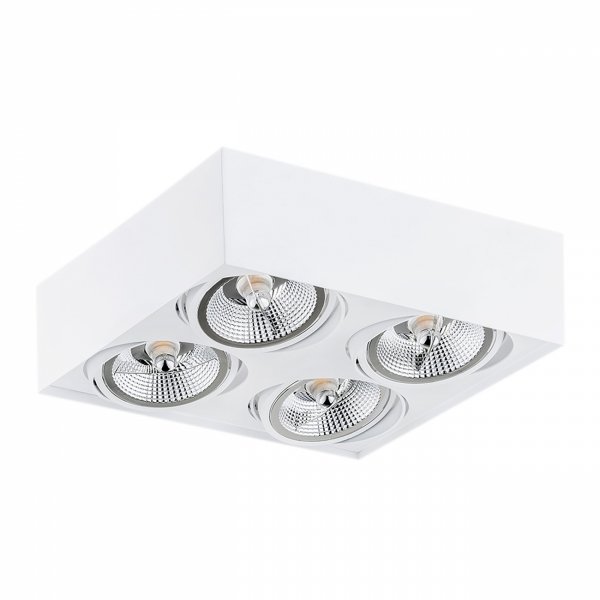 Stylowy plafon kostka lampa sufitowa biała elegancka nowoczesna minimalistyczna poczwórna RODOS PLUS 1744 Argon