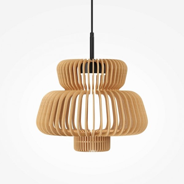 Nowoczesna lampa wisząca LED Maytoni Namiki MOD465PL-L12BK1 Drewniana jadalniana nad stół
