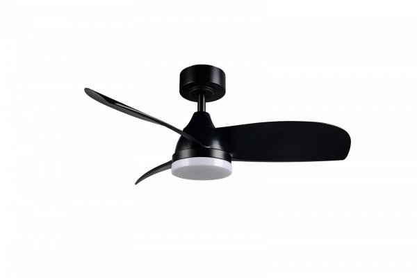 Nowoczesna lampa sufitowa z wiatrakiem LED czarna klasyczna minimalistyczna metalowa ściemnialna na pilota HELSINKI R62732132 Rl