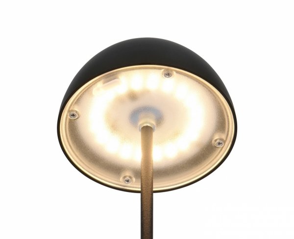 Lampka stołowa nocna LED czarna półokrągła designerska nowoczesna ściemnialna do pokoju dziecięcego ORTIZ IP44 R55601132 Rl