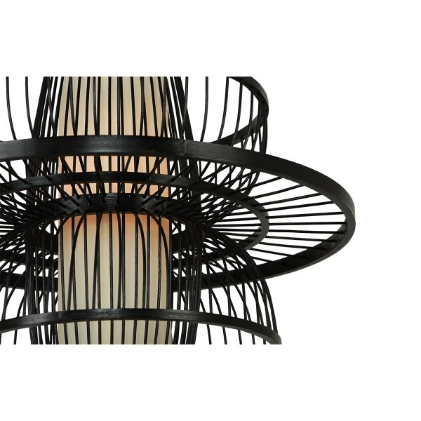 Czarna geometryczna lampa wisząca z rattanu ASTRA LP-3110/1P BK Light Prestige