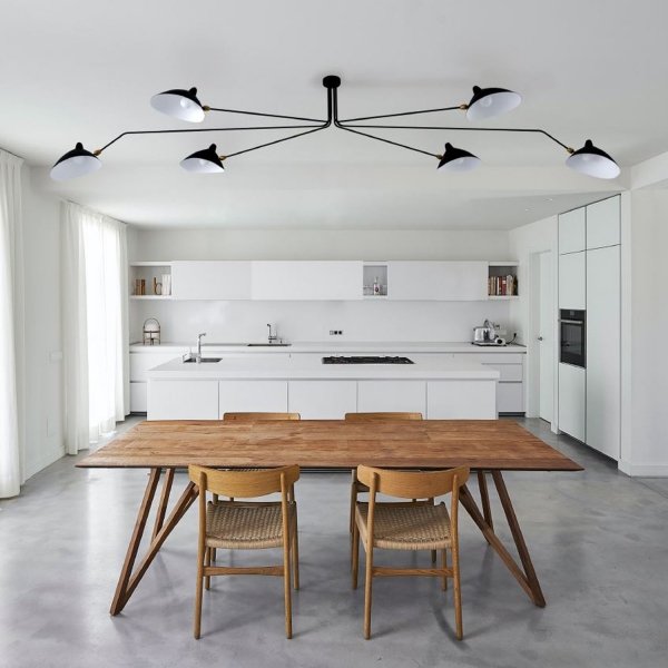  Lampa wisząca nowoczesna 6 kloszy metalowa czarna designerska klasyczna ponadczasowa CRANE P8706 Step Into Design