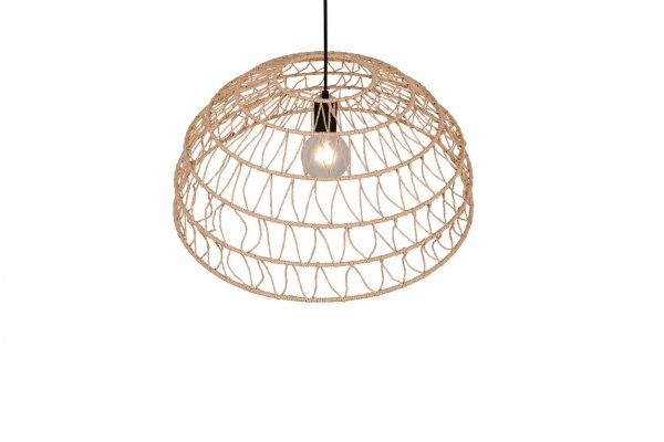 Lampa wisząca z przędzy papierowej brązowa owalna boho rystykalna industrialna minimalistyczna nad stół do salonu sypialni PAULETTE R36141026 Rl