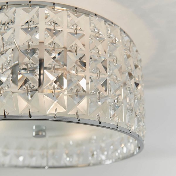 Plafon Sufitowy Kryształowy Glamour Chrom BELFONT 61252 ENDON