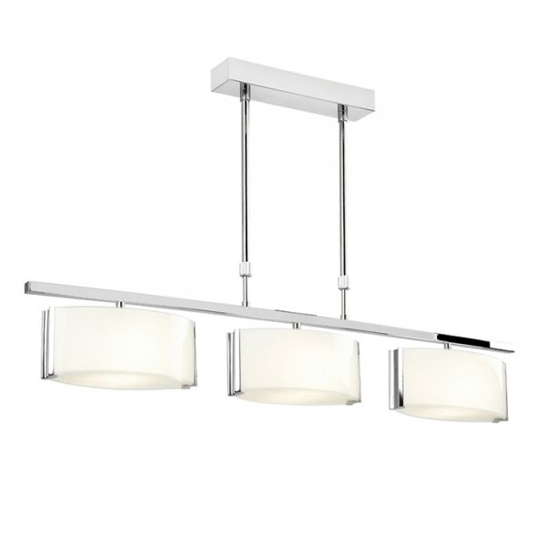 Nowoczesna Lampa Wisząca Chrom Białe Klosze CLEF CLEF-BAR-3CH ENDON
