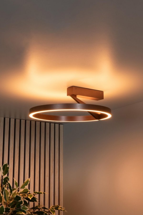 Nowoczesny plafon lampa sufitowa LED brązowy okrąg uniwersalny minimalistyczny możliwość ściemniania na pilota APPLAUSE 23100/40/96 Lucide