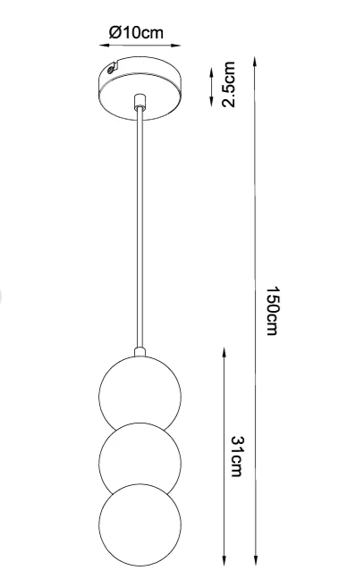 Lampa wisząca nowoczesna z kamienia i szkła trzy kule dekoracyjna Alice G9 Marble P0665 Maxlight 