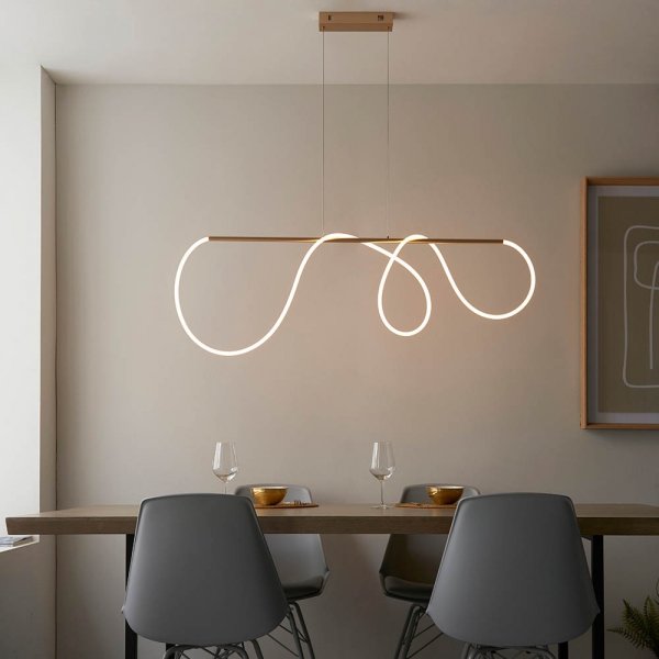Nowoczesna Lampa Wisząca Designerska Tuba LED Mosiądz ATTALEA 97629 ENDON