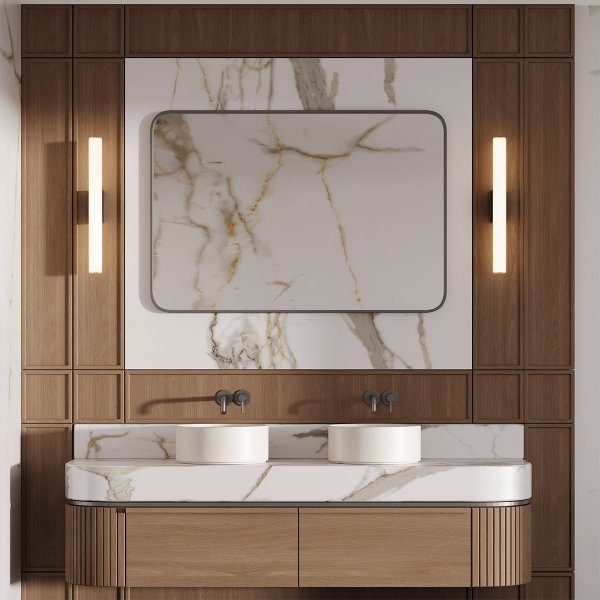 Biały stylowy nowoczesny designerski kinkiet LED do łazienki szklany ryflowany klosz LINEA LP-0510/1W-61 WH CCT Light Prestige IP44