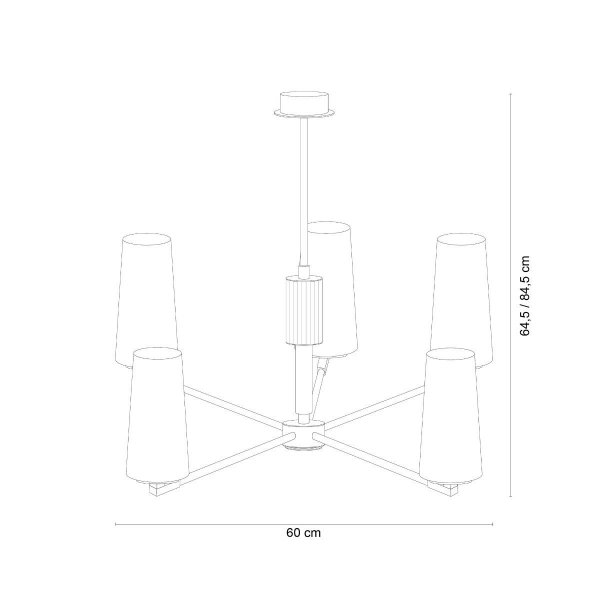 Lampa wisząca 1244 VINCENZA Mosiądz Elegancki Żyrandol Zuma Line