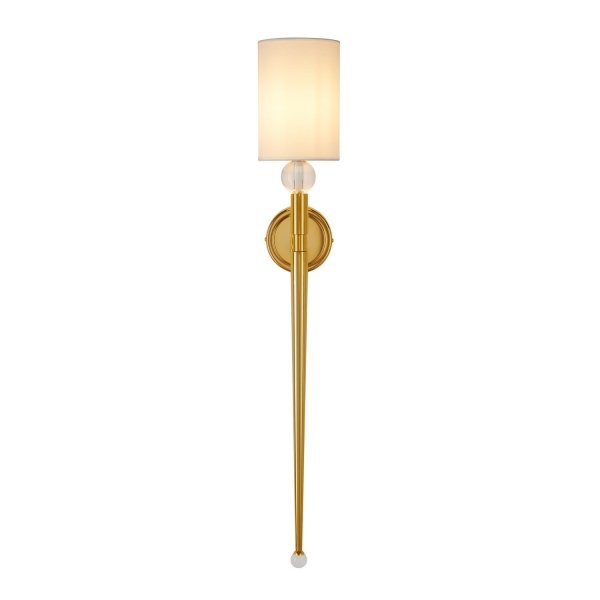 Lampa ścienna kinkiet metalowy złoty elegancki klasyczny minimalistyczny biały klosz DAMA ST-8436 AGB-CE GOLD Step Into Design