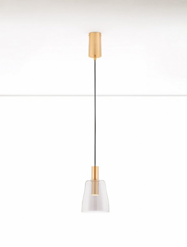 Złota lampa wisząca ze szklanym kloszem IQUITOS LE44846 Luces Exlusivas