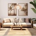 Lampa wisząca drewniana styl skandynawski szklany klosz TRE 8634 Argon 