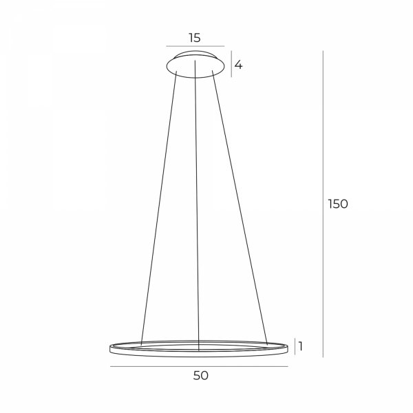 Złota Lampa Wisząca LED Okrąg QUEEN P0493 MAXLIGHT