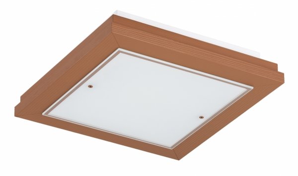 Lampa sufitowa plafon kwadratowy 32cm drewniany klasyczny nowoczesny minimalistyczny kolor terakota TABOR 7268 Argon