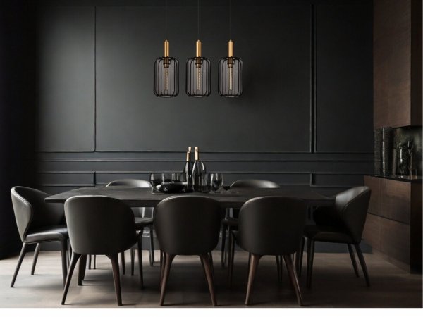 Lampa Wisząca Nowoczesna Czarne Klosze Materiałowe CORINA 03447/03/30 LUCIDE