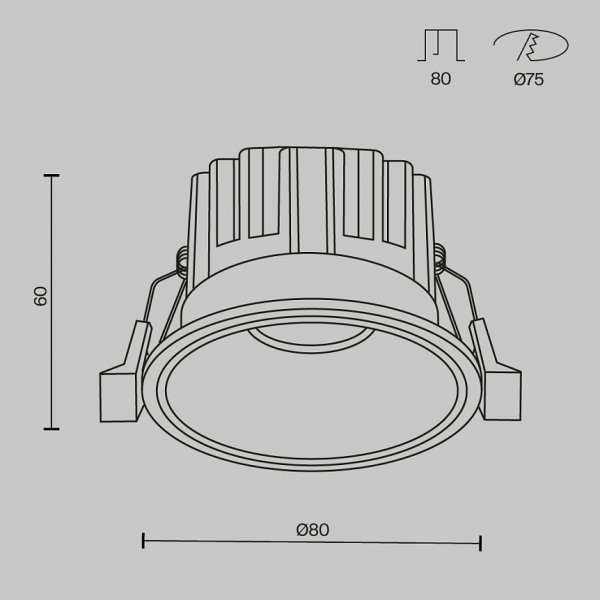 Biała Oprawka Wpuszczana Downlight Round Maytoni DL058-12W3K-W