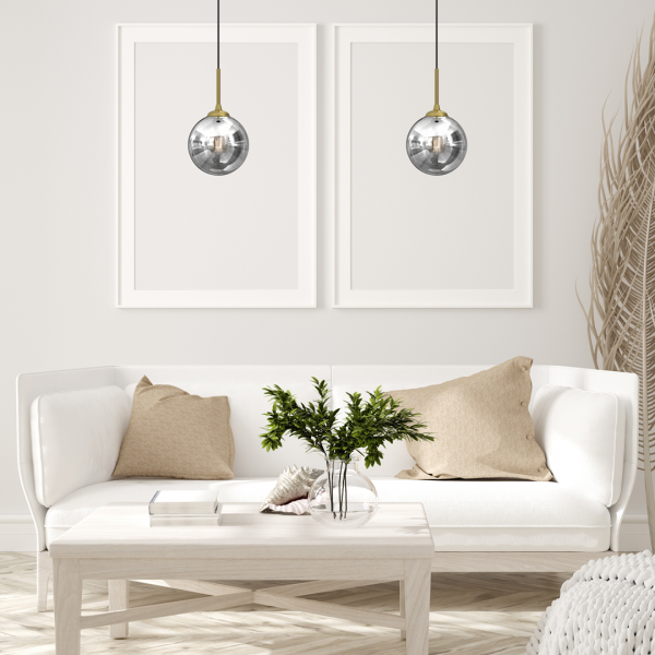 Lampa Wisząca Czarna Srebrna Kula Fi 250 REFLEX MLP8413 EKO-LIGHT