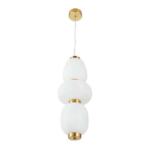 Lampa wisząca LED metalowa złota mleczne szklane klosze minimalistyczna nowoczesna designerska BRILLA ST-CP241210-3L złota Step Into Design