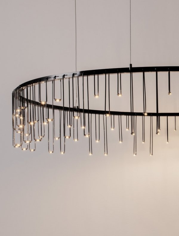 Elegancka Czarna Lampa Wisząca w Kształcie Okręgu Luces Exclusivas HUARAZ LE44452